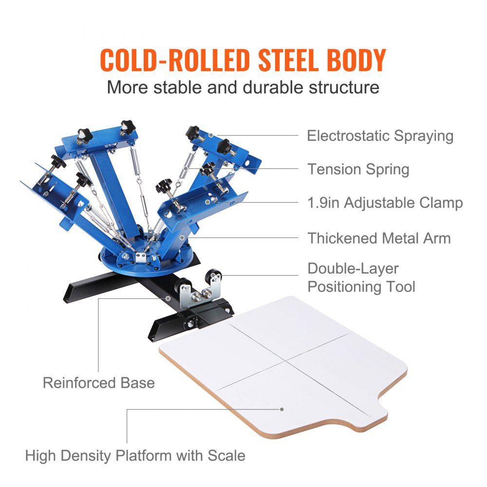 Screen Printing Press T-Shirt Screen Printing Machine 1 Colors + 1 Station, T-Shirt Press, Transfer Press for DIY, Printer for Textile Printing, Clothing, Pillowcases, Luggage, etc
