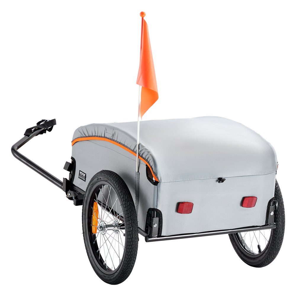 Remorque à vélo 45 kg, remorque cargo 1350 x 630 x 525 mm, remorque de transport, remorque cargo pliable pour vélo, espace de rangement compact avec attelage universel, pour faire du shopping, camper et pique-niquer