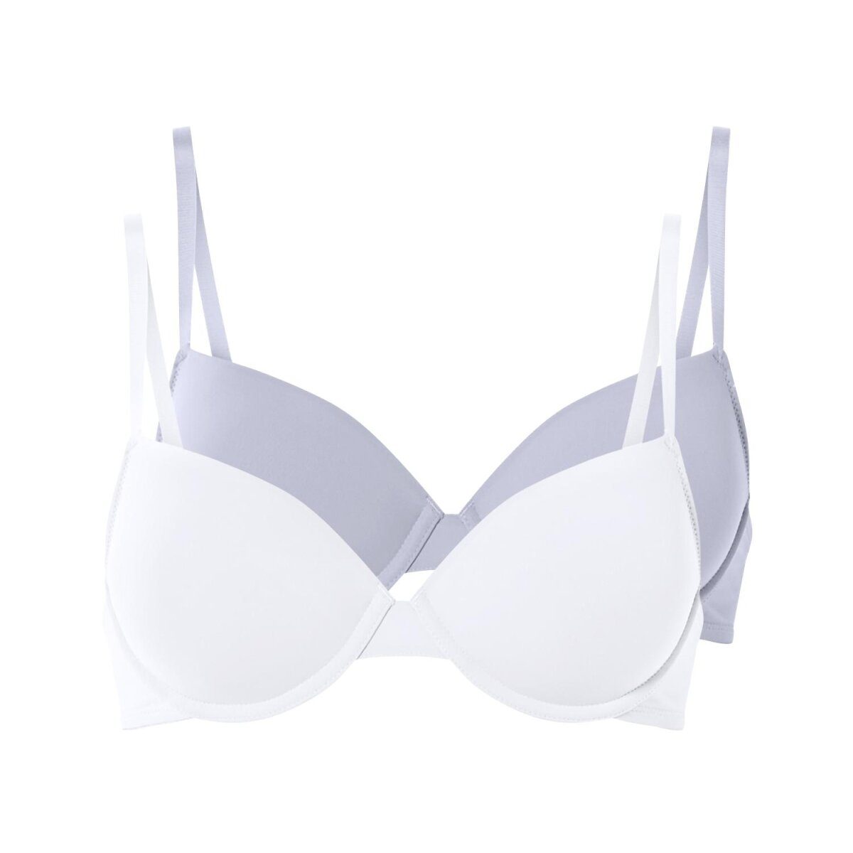 esmara® 2er Set Damen-BHs, 85C, blau/weiß