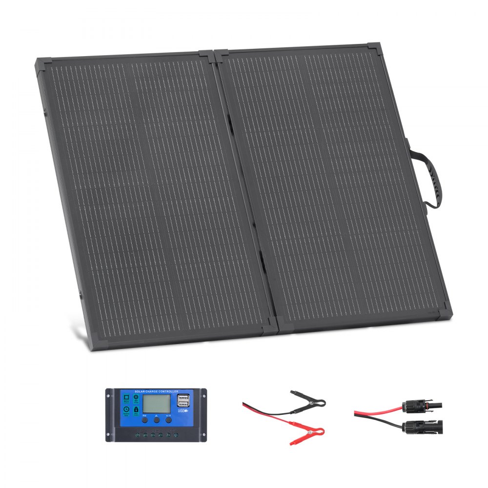 Panneau solaire pliable 100 W 16BB Type N Panneau solaire monocristallin portable avec cadre 24 % d'efficacité Chargeur IP67 avec contrôleur PWM 30 A et sortie MC4 pour camping randonnée Panneau solaire pliable 100 W 16BB Type N Panneau solaire monocristallin portable avec cadre 24 % d'efficacité Chargeur IP67 avec contrôleur PWM 30 A et sortie MC4 pour camping randonnée