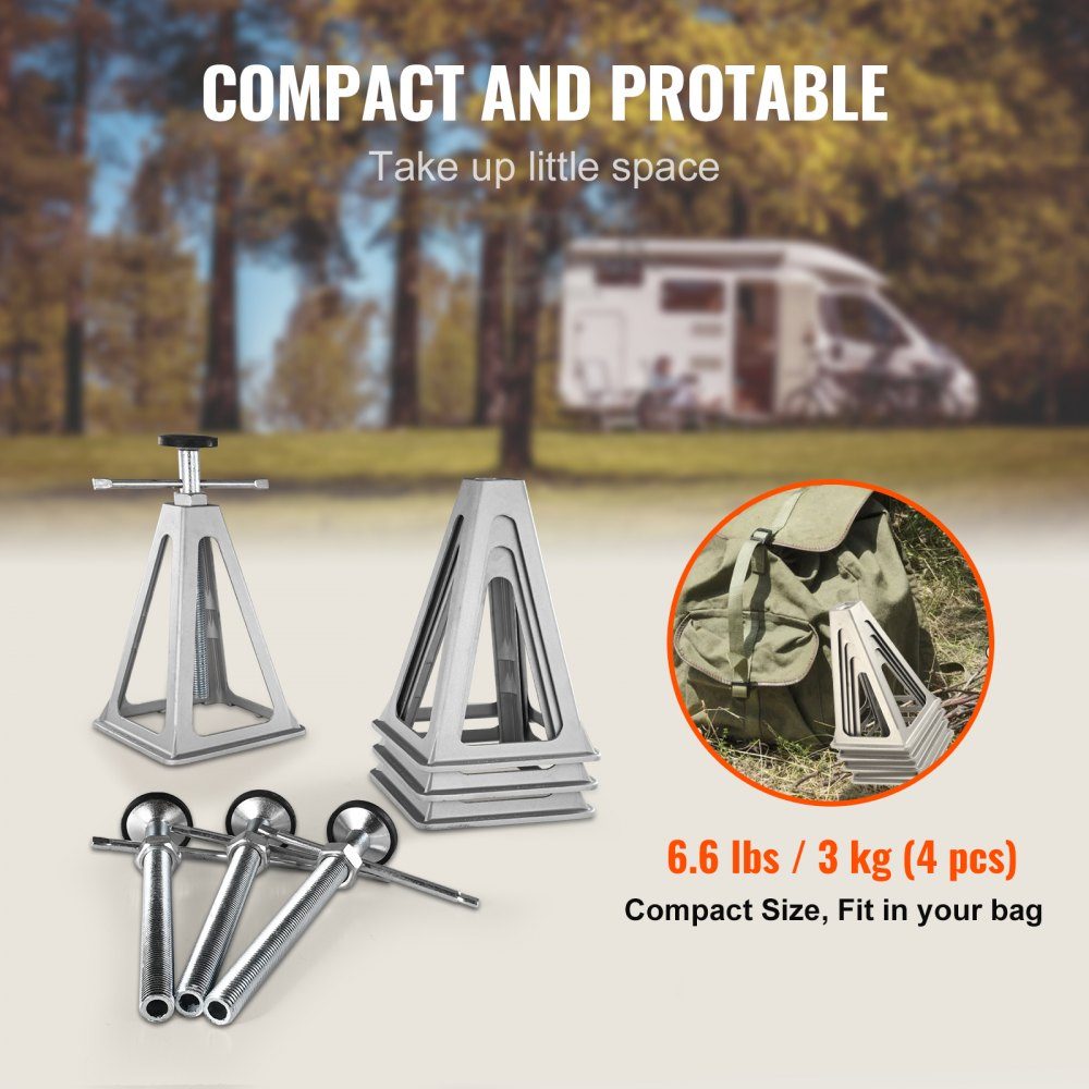 4 Stuk Auto Jack 2.72T Auto Jack Stand Auto Jack 280-435mm Camper Ondersteuning Trailer Jack camper Stabiliserende Ondersteunt