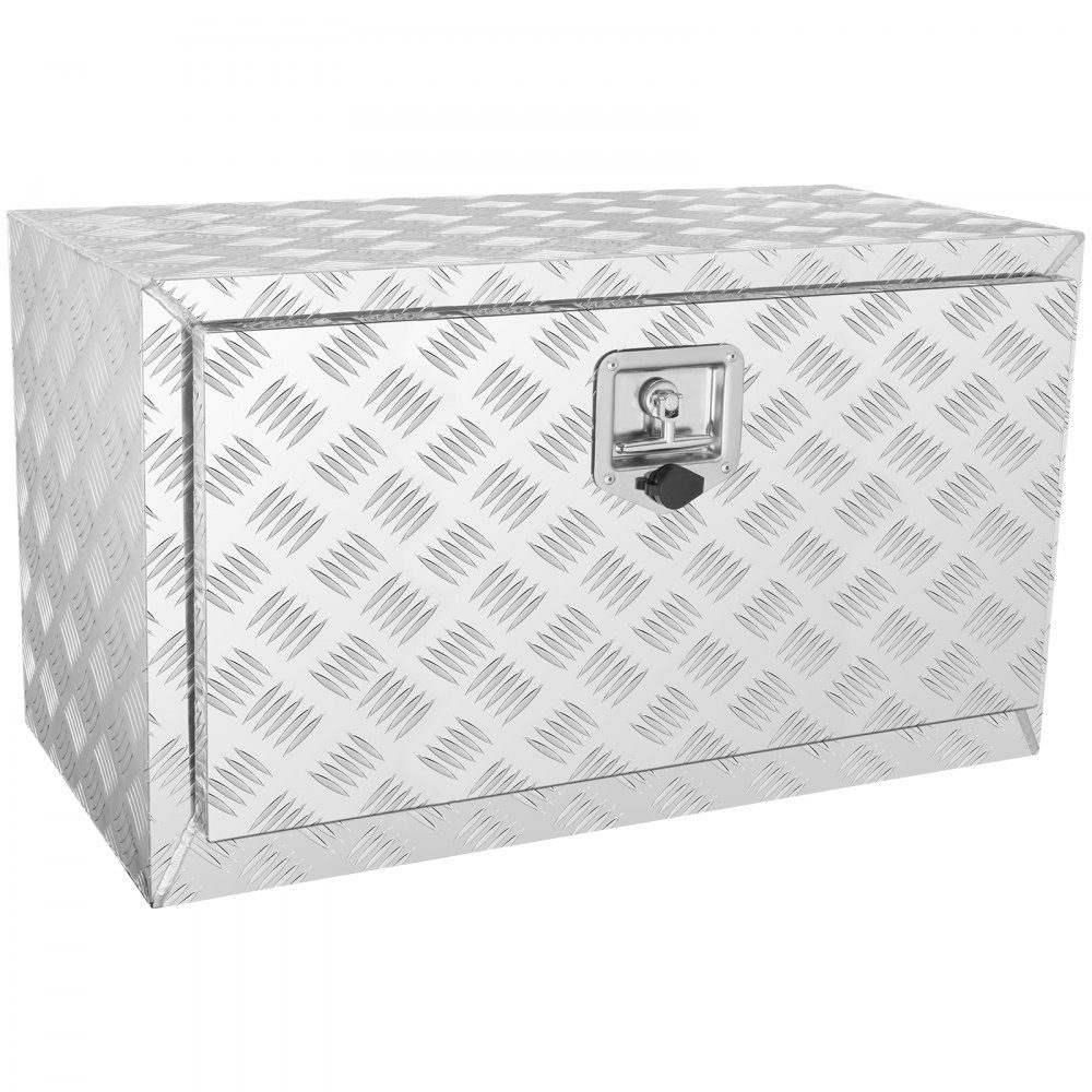 Truckbox Tool Box Trailer Box Tool Box 760x355x405mm Pickup Storage Box Aluminum Diamond Plate Tool Box with Lock and Keys Waterproof Trailer Storage Box