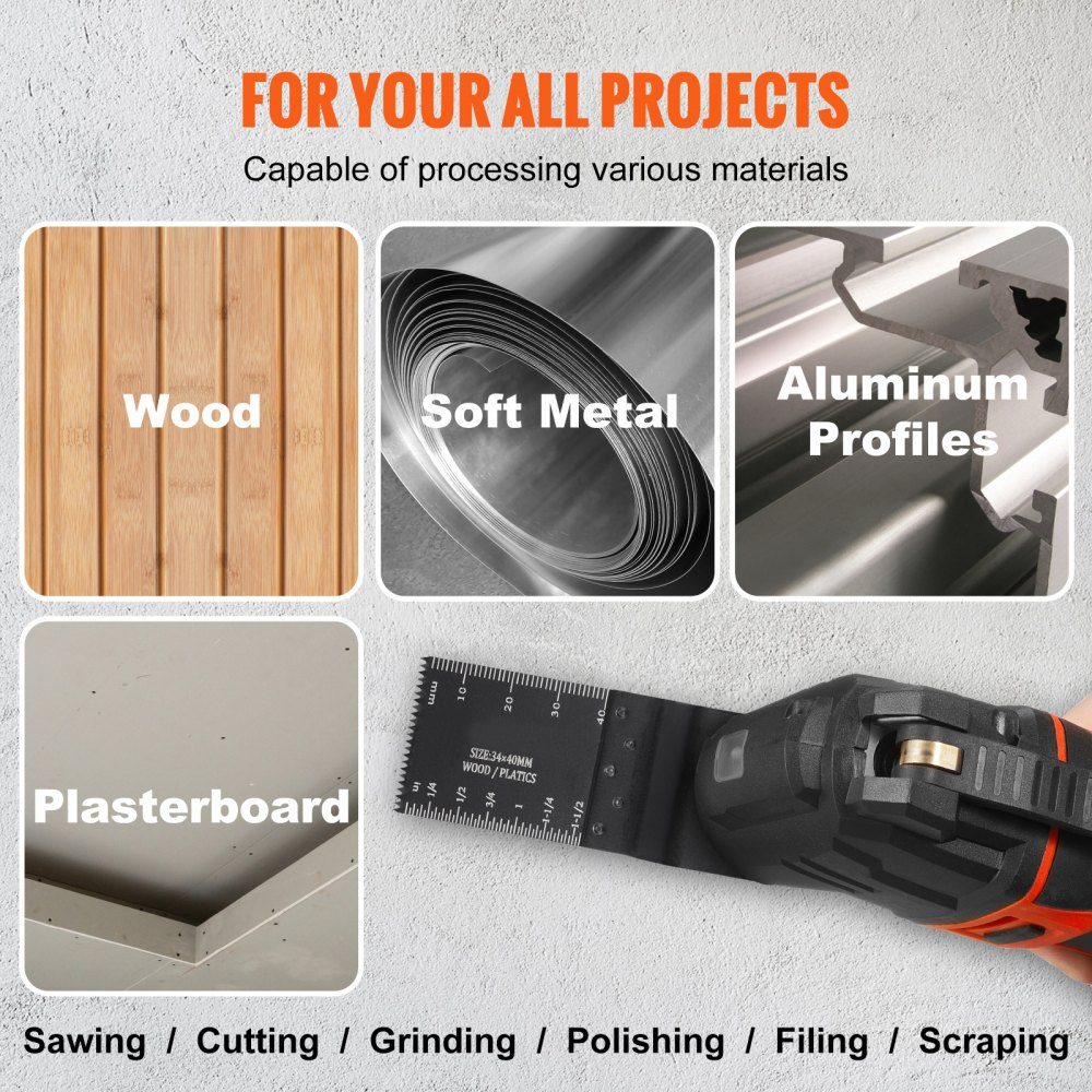 50 x Saw Blade Multi Tool 9 x 3.4 cm Oscillating Tool Quick Change Carbon Steel (HCS) Interface Compatible with 95% of oscillating tools on the market