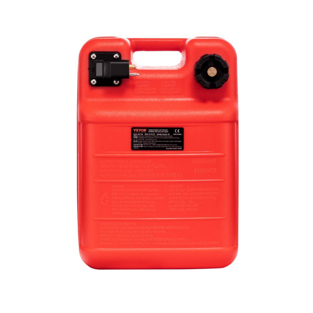 Marine Fuel Tank 24L Portable Outboard Motorboat Tank Plastic Outboard Marine Boat Fuel Tank with Hose Easy to Carry for Yacht Fishing Boat Deck Boat Red