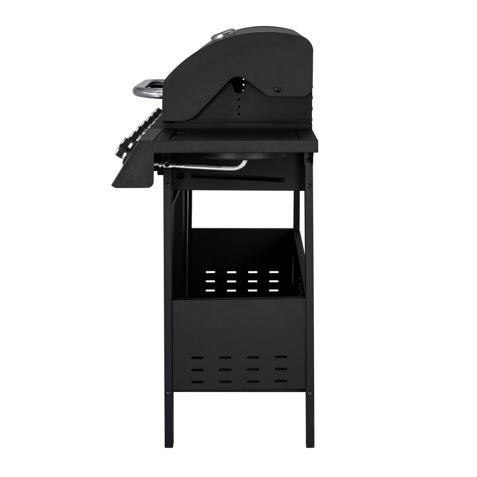 Kompletny stojak na grill gazowy grill grill wózek grill 6+1 stal nierdzewna z bocznym palnikiem