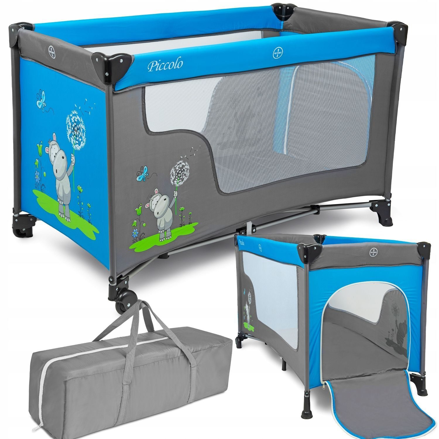 Children's travel bed 71 x 126 cm multicolored set