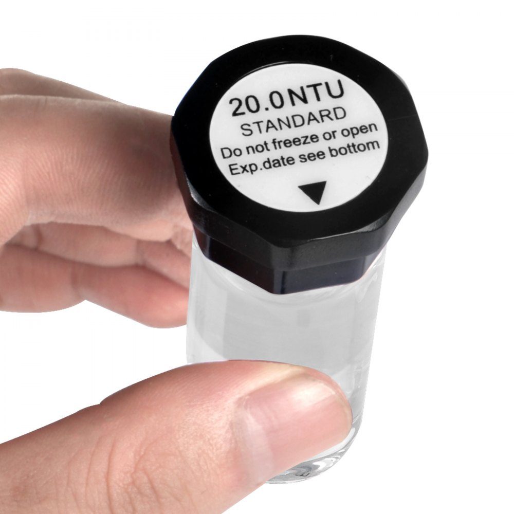 Trübungskalibrierlösung Kit 20/100/400/800 NTU je 20 ml, 4 Stück Standard-Nachfülllösung für Trübungslösung für TN2000-Trübungsmessgerät, stoßfester Schutzeinsatz, versiegeltes Flaschendesign