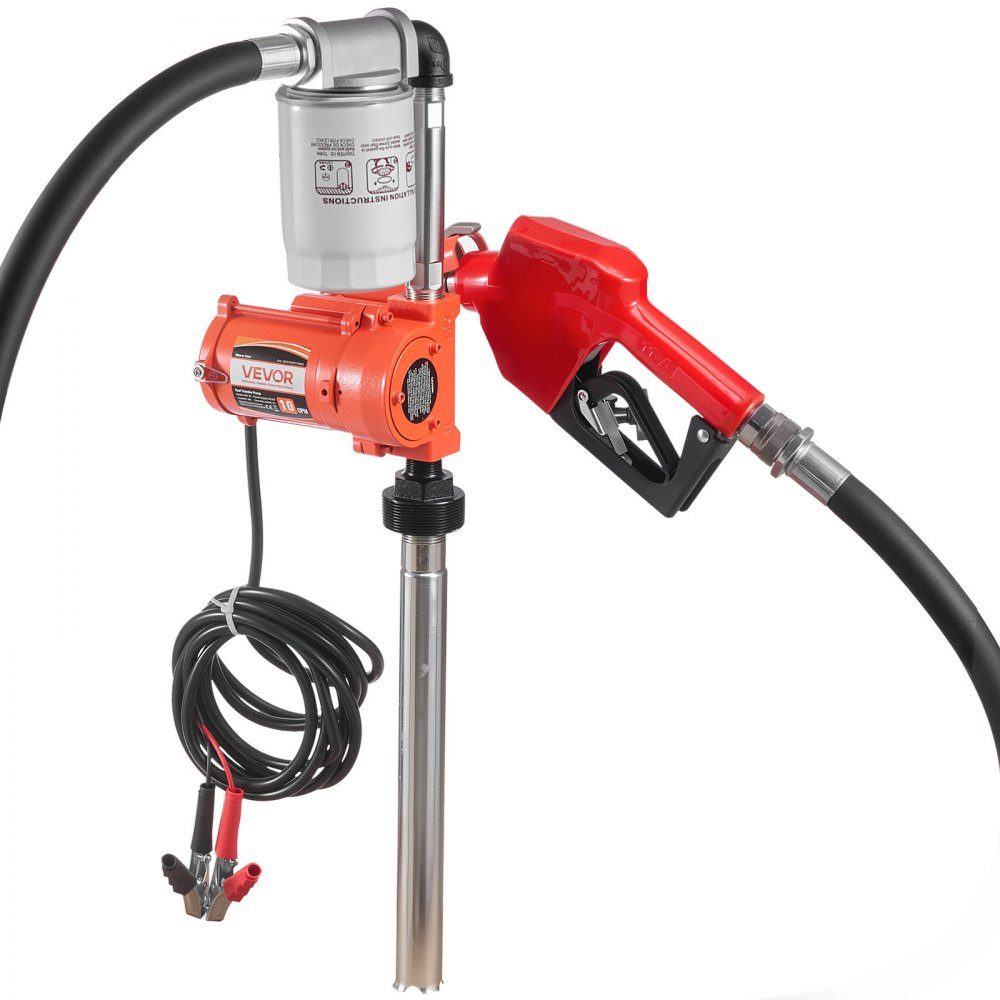 Kraftstoffpumpe, 12 V DC, 37 l/min, Dieselpumpen-Set mit automatischer Abschaltdüse, Förderschlauch, Überhitzungsschutz, Stromkabel, explosionsgeschützt, für Benzin, Diesel und Kerosin