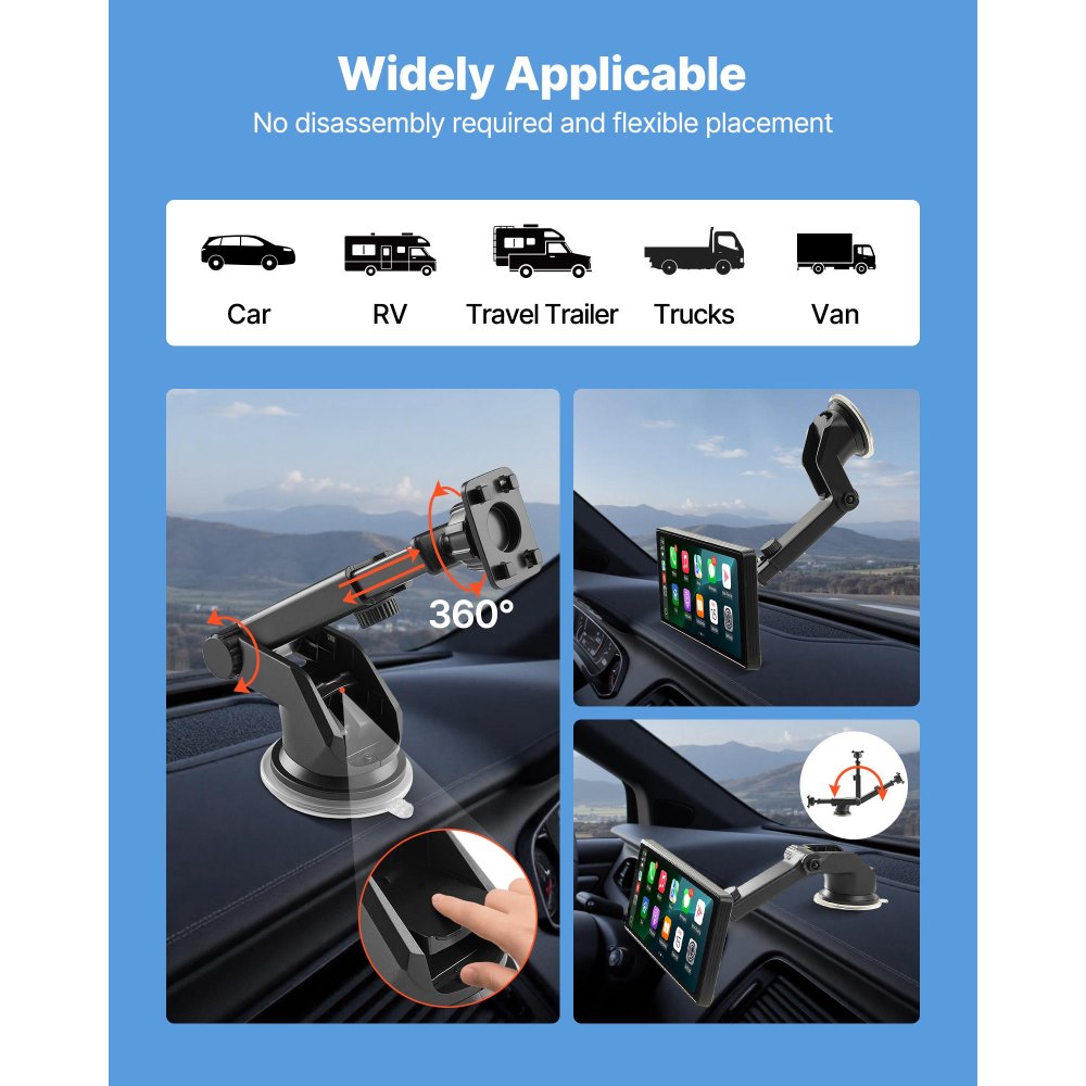 Kabelloses Autoradio (254 mm), tragbares Radio mit Touchscreen, kompatibel mit Apple CarPlay Android Auto, CarPlay-Bildschirm für Auto mit Sprachsteuerung, Mirror Link, Bluetooth, GPS-Navigation Kabelloses Autoradio (254 mm), tragbares Radio mit Touchscreen, kompatibel mit Apple CarPlay Android Auto, CarPlay-Bildschirm für Auto mit Sprachsteuerung, Mirror Link, Bluetooth, GPS-Navigation