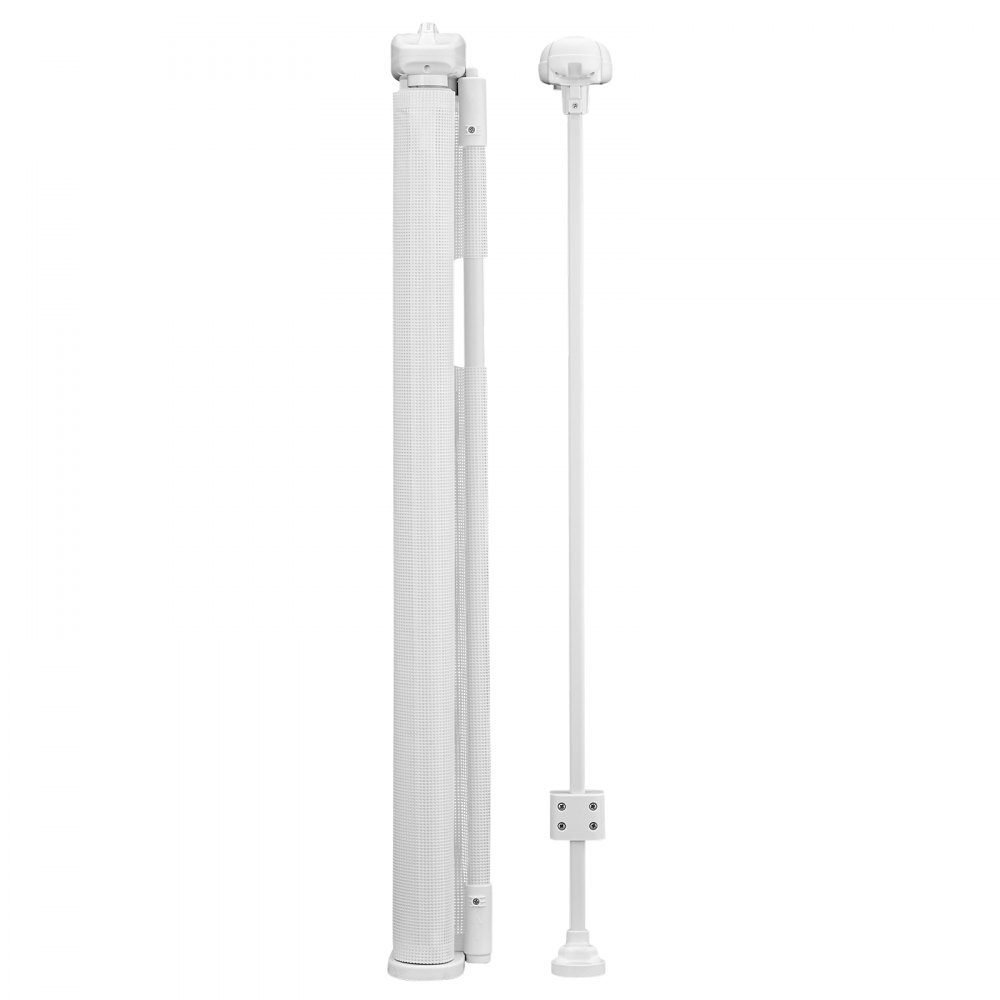 Extendable baby gate, dog gate, extendable to 280 cm wide / 87 cm high, pet gate, protective gate made of mesh material for indoor stairs, doors, hallways, playrooms, stair gates, white