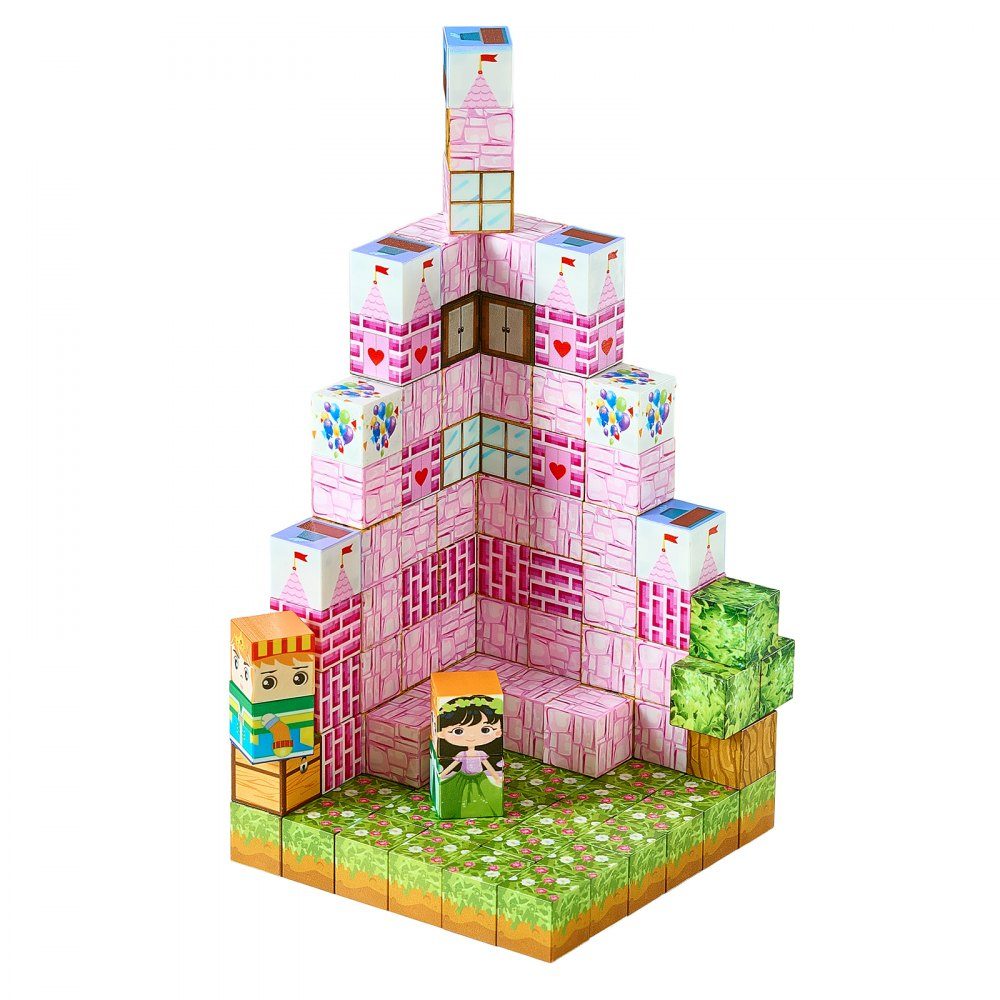 Blocs de construction magnétiques, ensemble de château de princesse de 100 pièces, blocs magnétiques, jouets STEM Montessori pour cadeau de Noël et d'anniversaire, jouet de construction à empiler, à partir de 3 ans