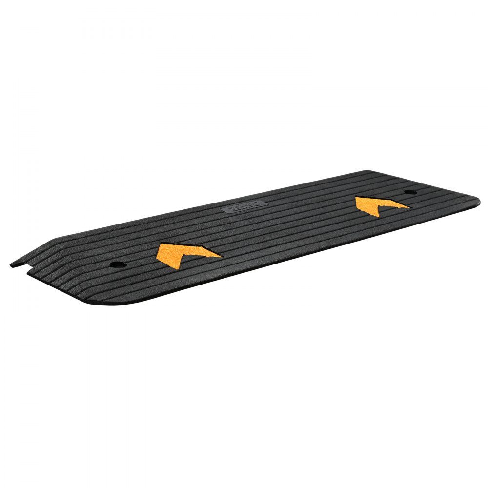Threshold Ramp, Solid Rubber Door Sill Ramp, 15 Ton Load Capacity, Curb Ramp with Channel, 113 x 24.1 x 2.5 cm, Wheelchair Ramp, Access Ramp, Rubber Ramp, Ideal for Uneven Floor Curbs