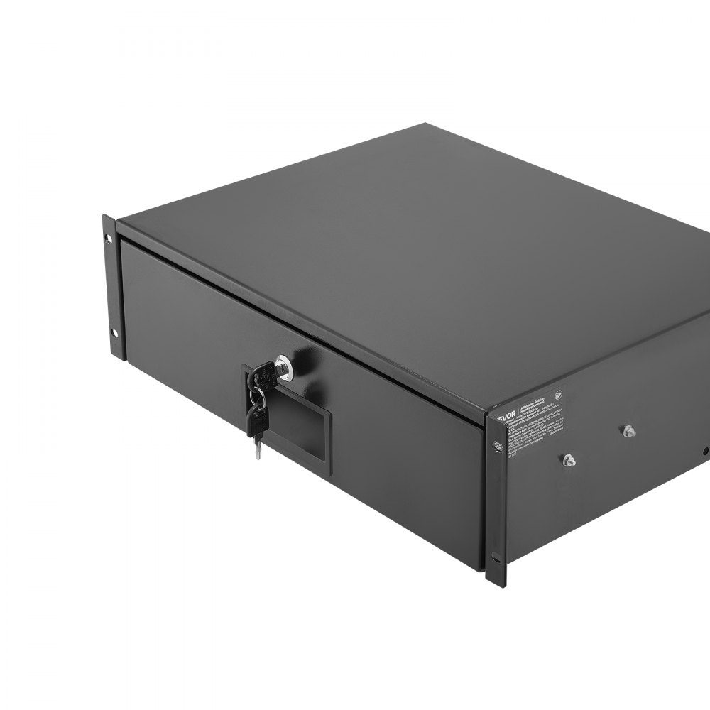 3U-Rack-Schublade, 50 Pfund, abschließbares Serverschrankgehäuse, Schiebeschublade mit Schloss und Kabelführungslöchern für 482 mm Netzwerkgeräte, Server, AV-Rack oder Schrankgehäuse