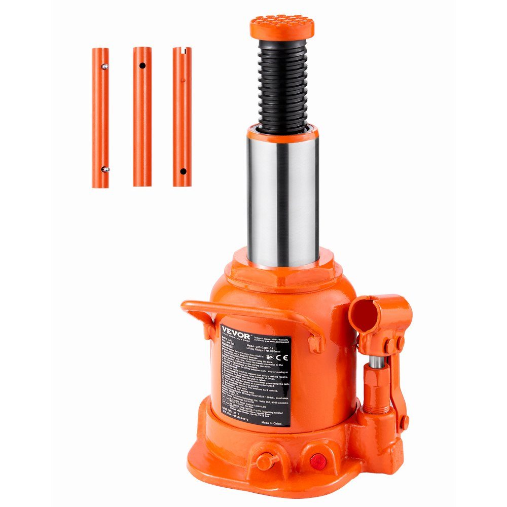 Hydraulic Jack 20T Stamp Jack Bottle Jack with 17-32cm Lifting Range and 3 Piece Long Handle for Car Pickup Truck Motorhome Auto Repair Industrial Engineering