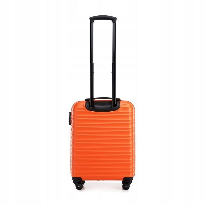Premium suitcase travel suitcase on-board suitcase with ribs ABS plastic 34l orange