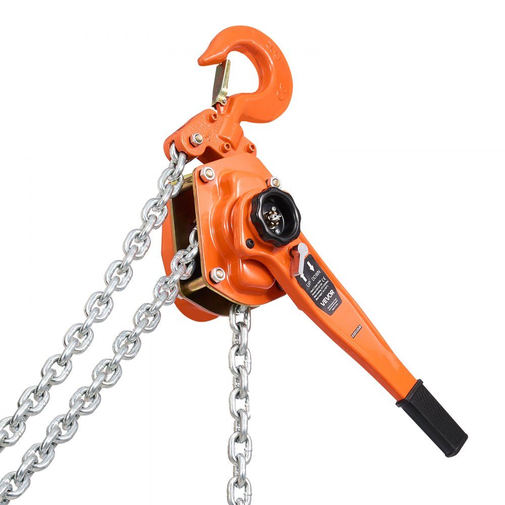 Lever Hoist, 6 Ton Capacity Hand Chain Hoist, 3m Hoist Hoist, G80 Alloy Steel Chain with Double Pawl Mechanical Brake, Ratchet Hoist, 360° Swivel Hooks for Warehouse Construction, Garage