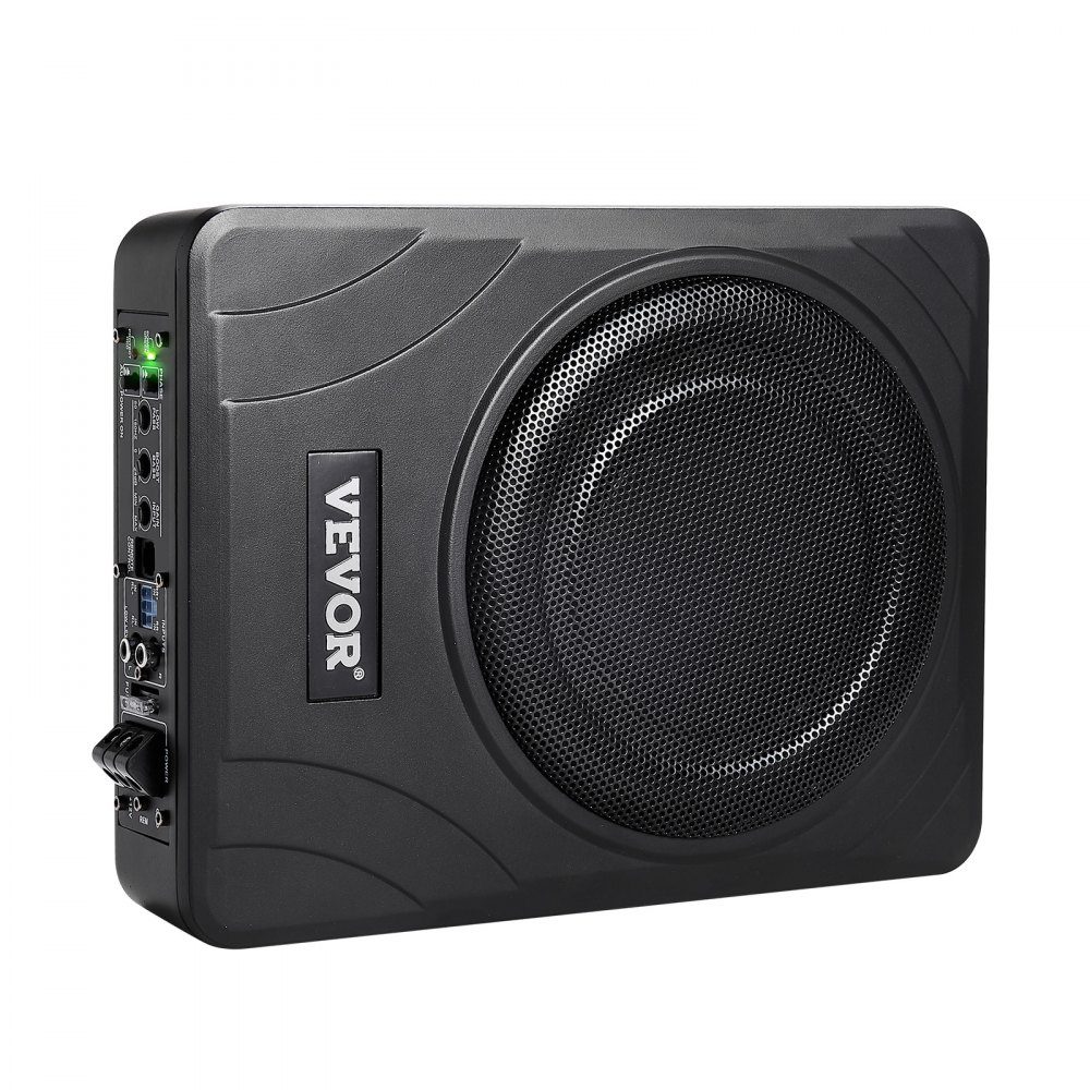 Underseat Car Subwoofer, 300W Slim Car Subwoofer Subsystem with Built-in Amplifier, High/Low Level Input and Volume Control for SUV, Truck, RV