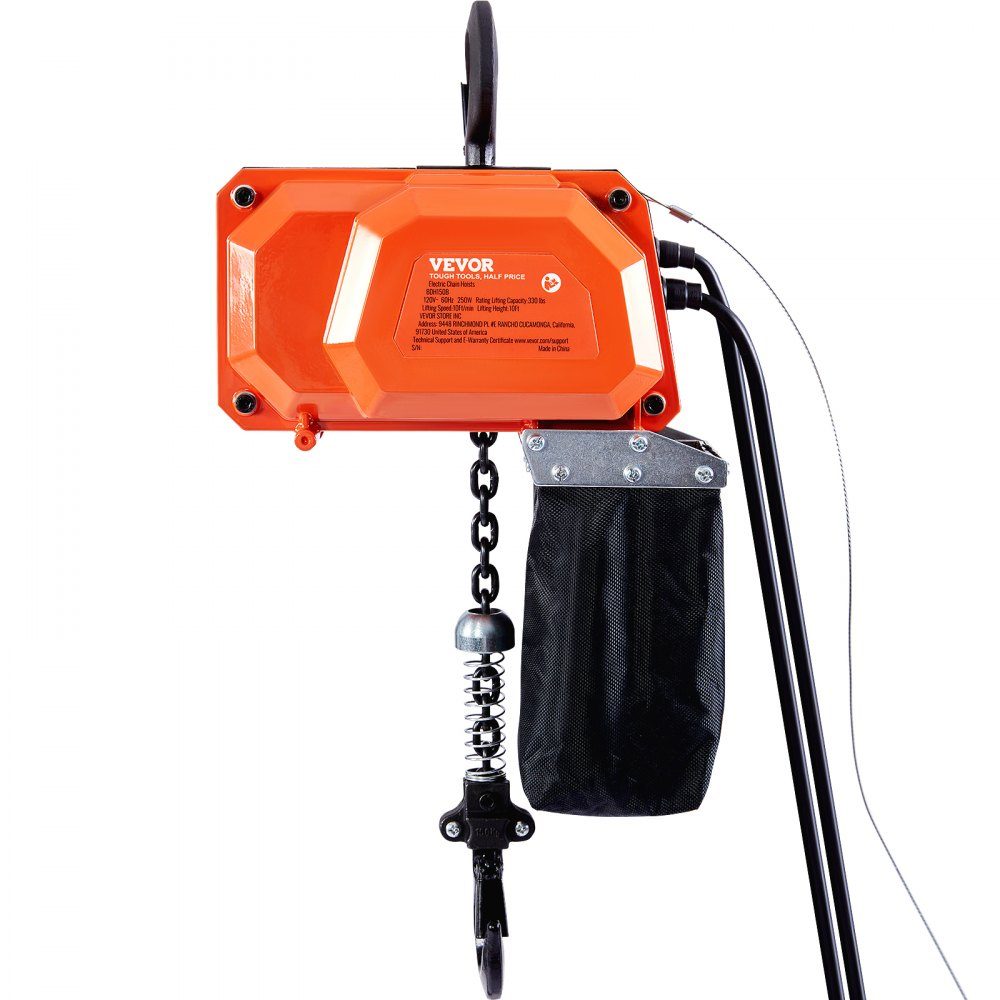 Electric Chain Hoist, 150kg Load Capacity, 3m Lifting Height, Speed ​​2.3m/min, 230V Single Phase Overhead Crane with G80 Chain, 3m Wired Remote Control for Garage, Shop, Hotel, Home