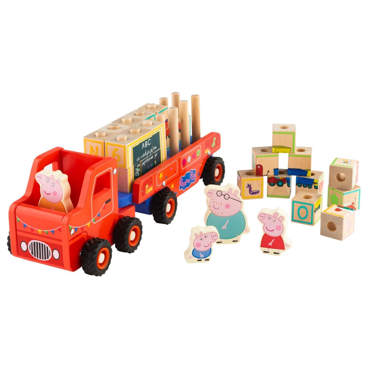 Holz-LKW, mit Anhänger und Zubehör (ABC-LKW) Holz-LKW, mit Anhänger und Zubehör (ABC-LKW)