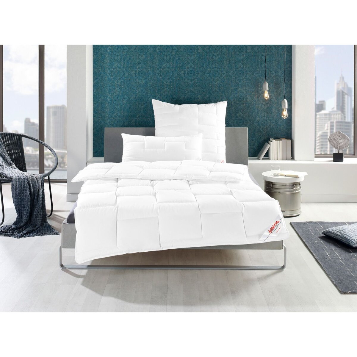 Schlaf-Gut quilted bed “Utah”, medium heat retention, with cotton, climate fiber filling