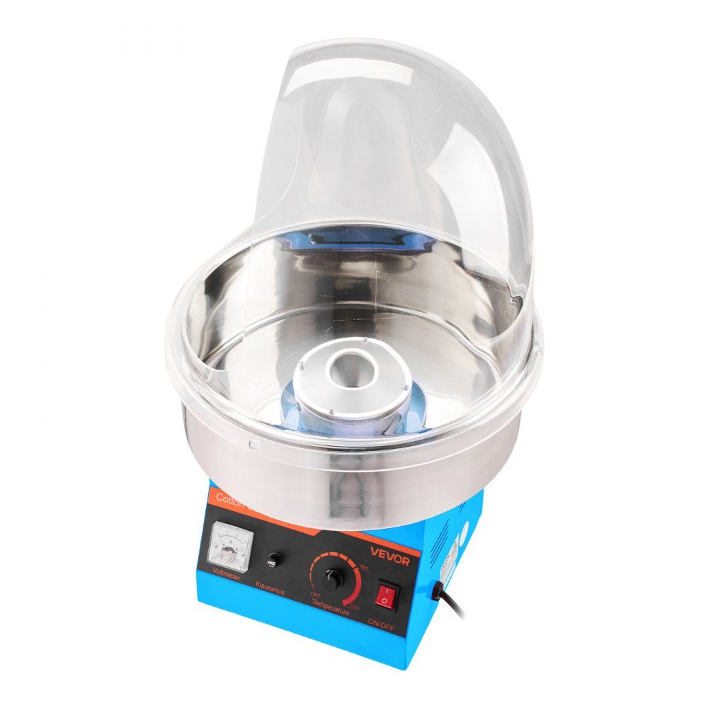 Electric Cotton Candy Machine 1000W, Cotton Candy Machine with Lid & Stainless Steel Bowl & Sugar Spoon, Ideal for Carnival, Birthdays, Family Gatherings, Cotton Candy Machine Blue