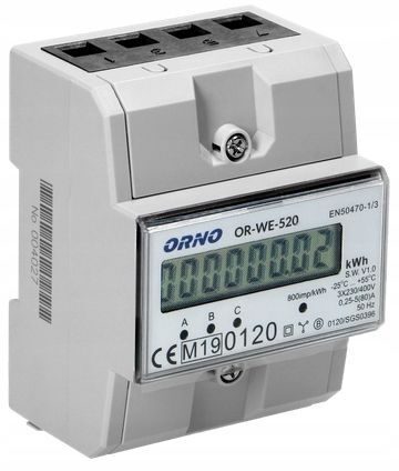 Compteur électrique triphasé avec certificat pour rail DIN triphasé 80A IP51