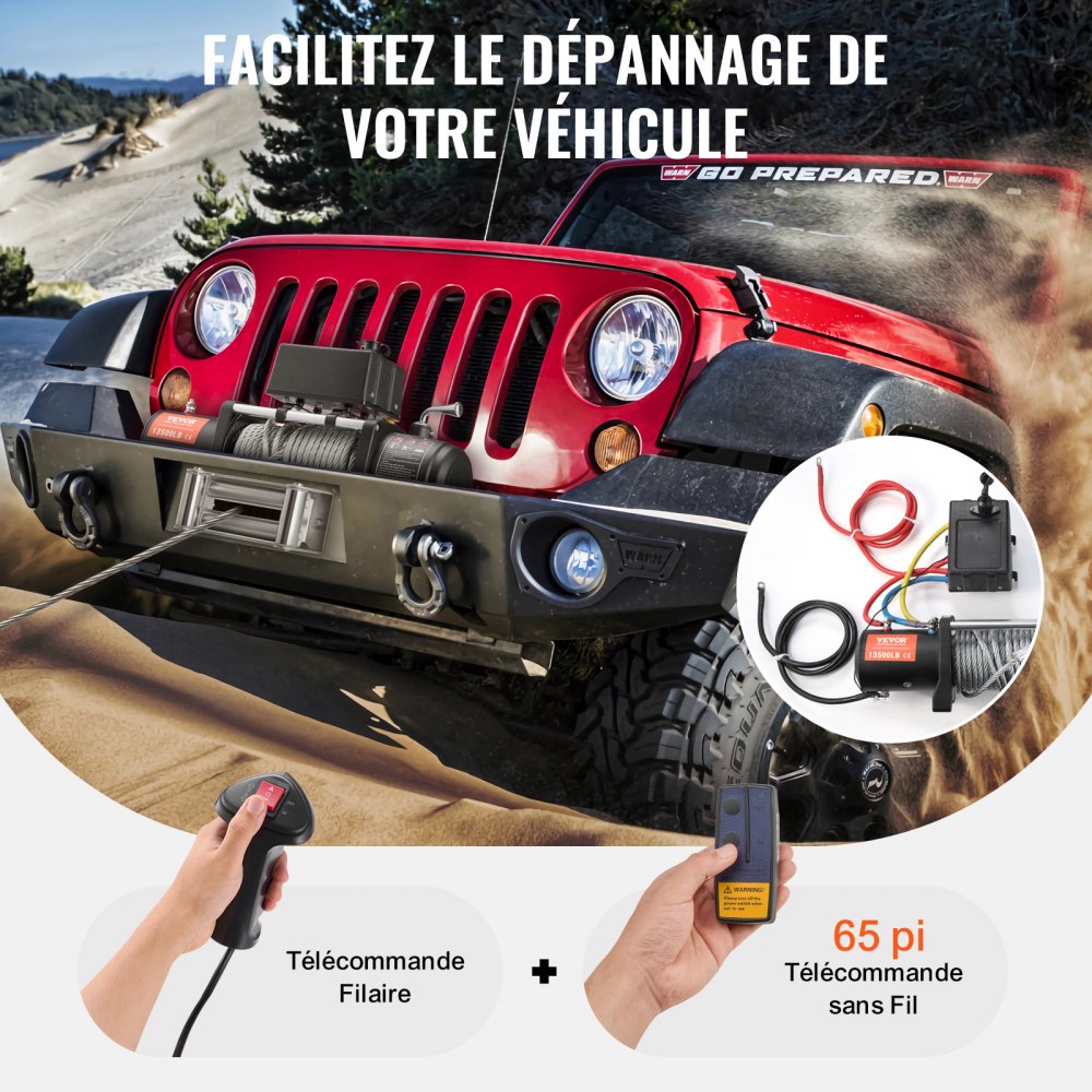 Electric Winch, 13,500lb 12V DC Truck Winch with Φ3/8" x 80ft Steel Cable Pulley Guide, Wireless and Wired Remote Control, IP55 Waterproof for Towing SUVs, Jeeps, Trucks, Trailers and Boats Electric Winch, 13,500lb 12V DC Truck Winch with Φ3/8" x 80ft Steel Cable Pulley Guide, Wireless and Wired Remote Control, IP55 Waterproof for Towing SUVs, Jeeps, Trucks, Trailers and Boats