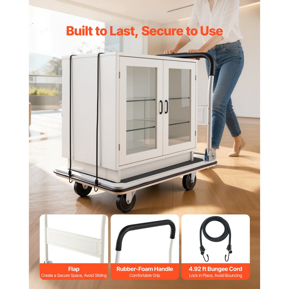 Foldable platform trolley 300 kg, transport trolley with swivel castor, hand trolley loading area with anti-slip coating, transport aid for easy storage, 900x610x870 mm trolley Foldable platform trolley 300 kg, transport trolley with swivel castor, hand trolley loading area with anti-slip coating, transport aid for easy storage, 900x610x870 mm trolley