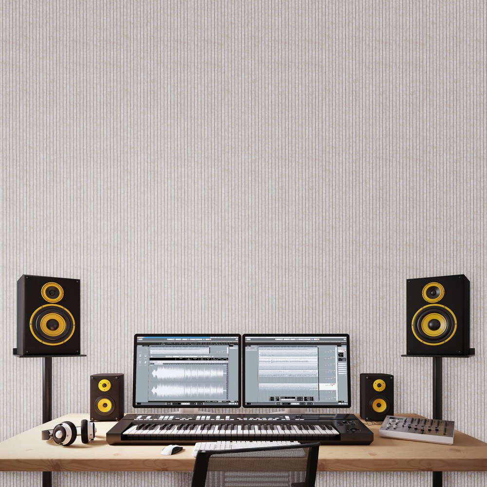 Pack de 5 panneaux acoustiques avec ruban adhésif, panneaux en mousse insonorisée 1200x600x10 m, panneaux muraux acoustiques en fibre de polyester, pour maison, studio, bureau, théâtre, chameau