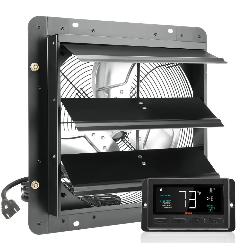 356 mm afzuigventilator temperatuur-vochtigheidsregelaar EC-motor 1024 CFM wandmontage variabele snelheidsregeling ventilator ventilatie en koeling voor kasgarage 356 mm afzuigventilator temperatuur-vochtigheidsregelaar EC-motor 1024 CFM wandmontage variabele snelheidsregeling ventilator ventilatie en koeling voor kasgarage