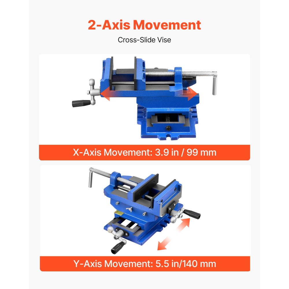 Machine Vise 4" Jaw Width 2 Way XY Axis Cross Vise 3.5" Jaw Opening Cast Iron Workbench Vise Clamp for Woodworking Drilling CNC Milling Machines Machine Vise 4" Jaw Width 2 Way XY Axis Cross Vise 3.5" Jaw Opening Cast Iron Workbench Vise Clamp for Woodworking Drilling CNC Milling Machines