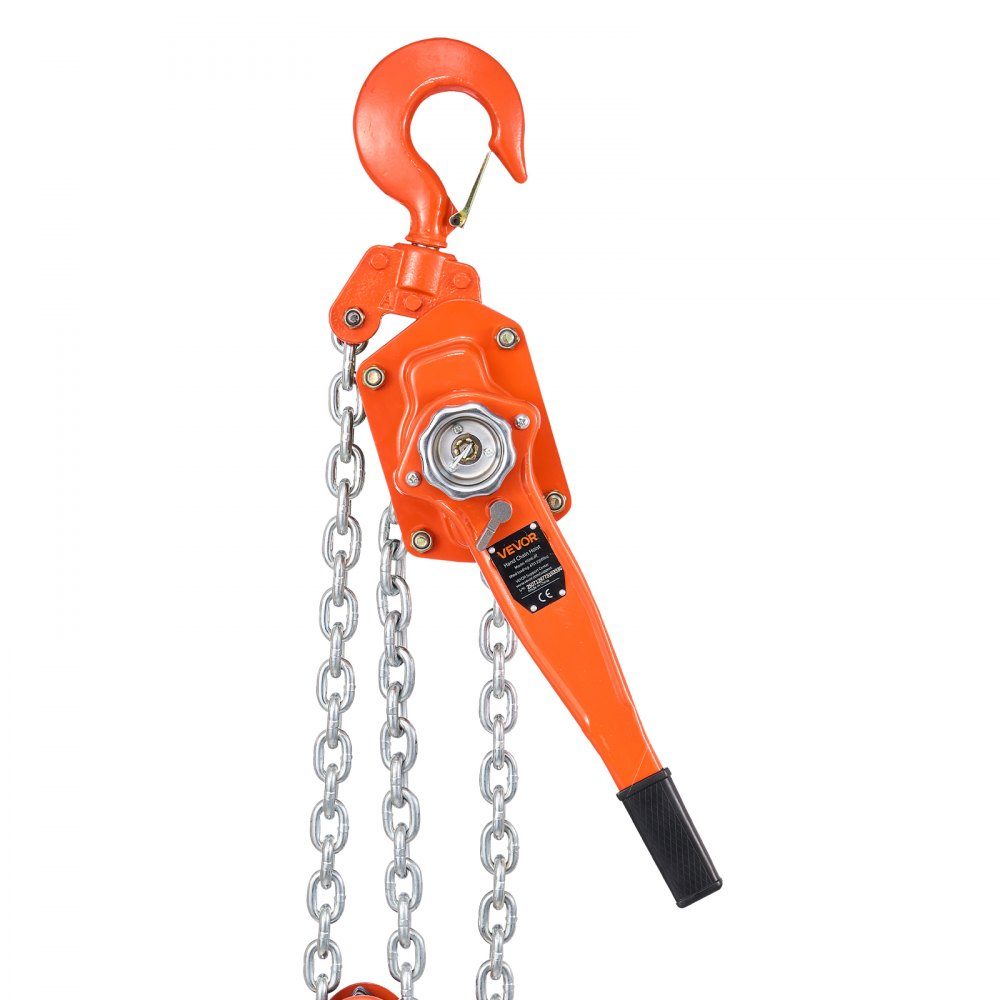 Hefboomtakel Handkettingtakel met capaciteit van 6 ton 6 m lift G80-ketting van gelegeerd staal met mechanische dubbele palrem Rateltakel 360 ° draaibare haken voor magazijnbouwgarage