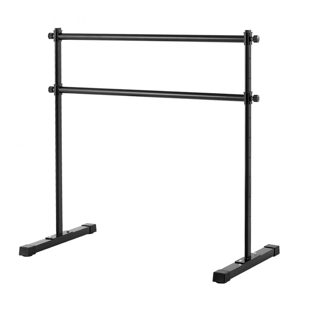 Ballet bar dance bar free-standing double bar, height adjustable (10 levels / 290-1205 mm) metal stretching bar for ballet exercises, balance training, relaxation exercises, portable