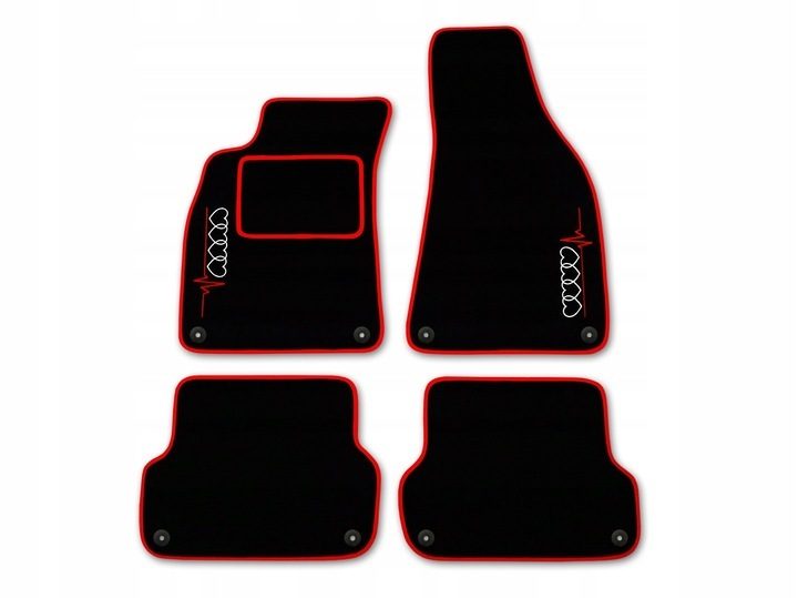 Handgemaakte velours matten vloermatten SET voor AUDI modelselectie + BORDUURSEL