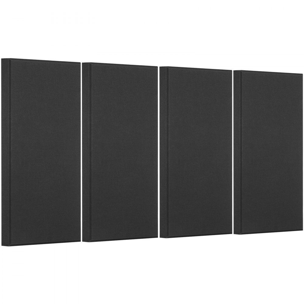Akustikplatten, 4 Stück, 600 x 300 x 50 mm, schallabsorbierende Glasfaserplatten, selbstklebende Akustikwandpaneele, für Studios, Büros, Heimkinos, Konferenzräume, schwarz