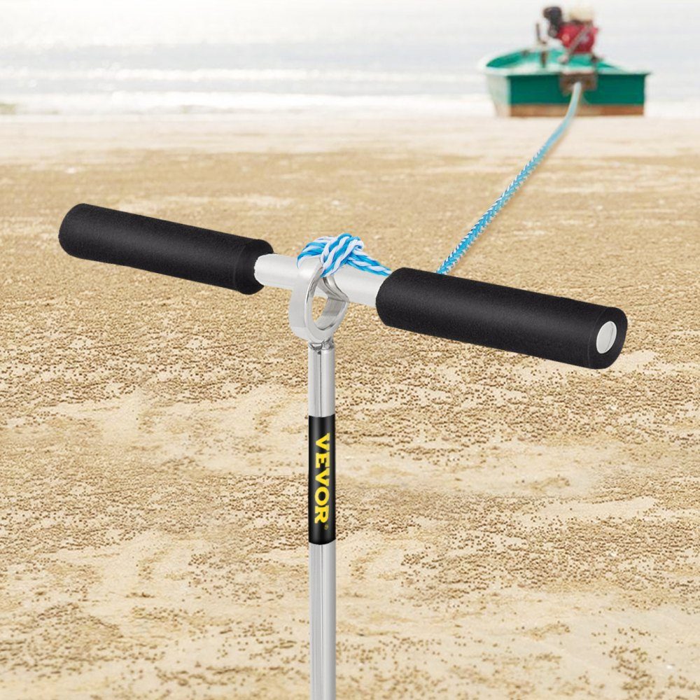 Sandanke Foret pour plage et banc de sable, ancre à vis en acier inoxydable 316 de 45 cm avec poignée amovible, ligne élastique et sac de transport, pour jet ski PWC ponton kayak