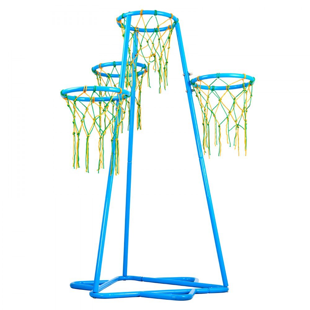 Basketballkorb für Kinder, 4 Korb-Basketballkörbe für Kinder, tragbarer Basketballständer mit verstellbarer Höhe und 3 Bällen, Basketball-Spielzeugset für Kinder jeden Alters, Jungen und Mädchen