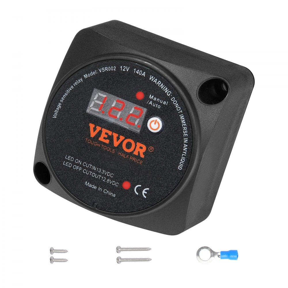 Spanningsgestuurd scheidingsrelais 12V 140A Handmatige automatische modus Spanningsgevoelig VSR-relais met LCD-scherm voor ATV UTV RV SUV Vrachtwagen Boot Jacht Spanningsgestuurd scheidingsrelais 12V 140A Handmatige automatische modus Spanningsgevoelig VSR-relais met LCD-scherm voor ATV UTV RV SUV Vrachtwagen Boot Jacht