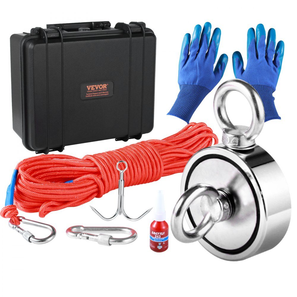 Bergmagnet Set Seilmagnet Angeltopfmagnet doppelseitig 272x2kg Neodym