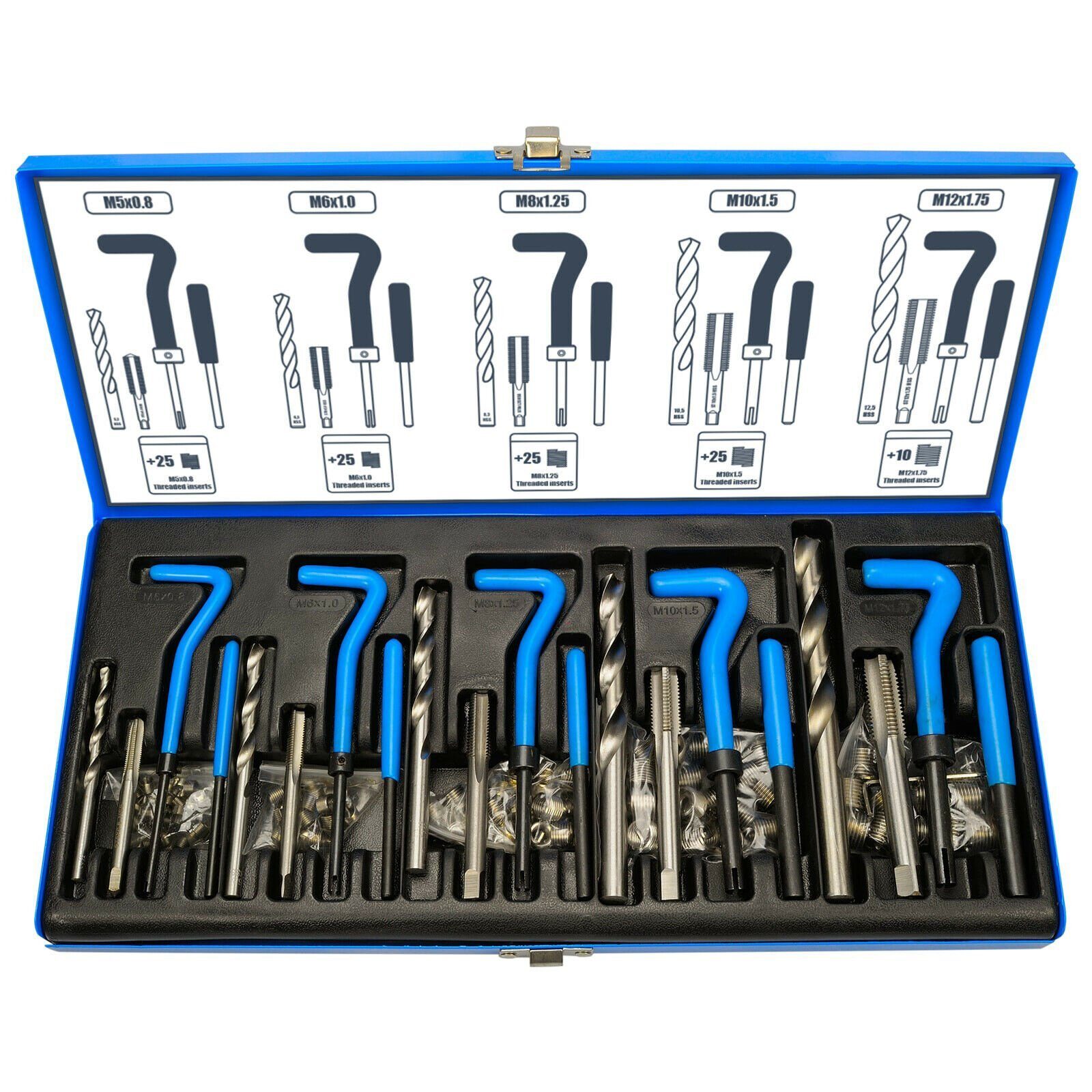 Thread repair tool 131 pieces. M5-M12 tap set