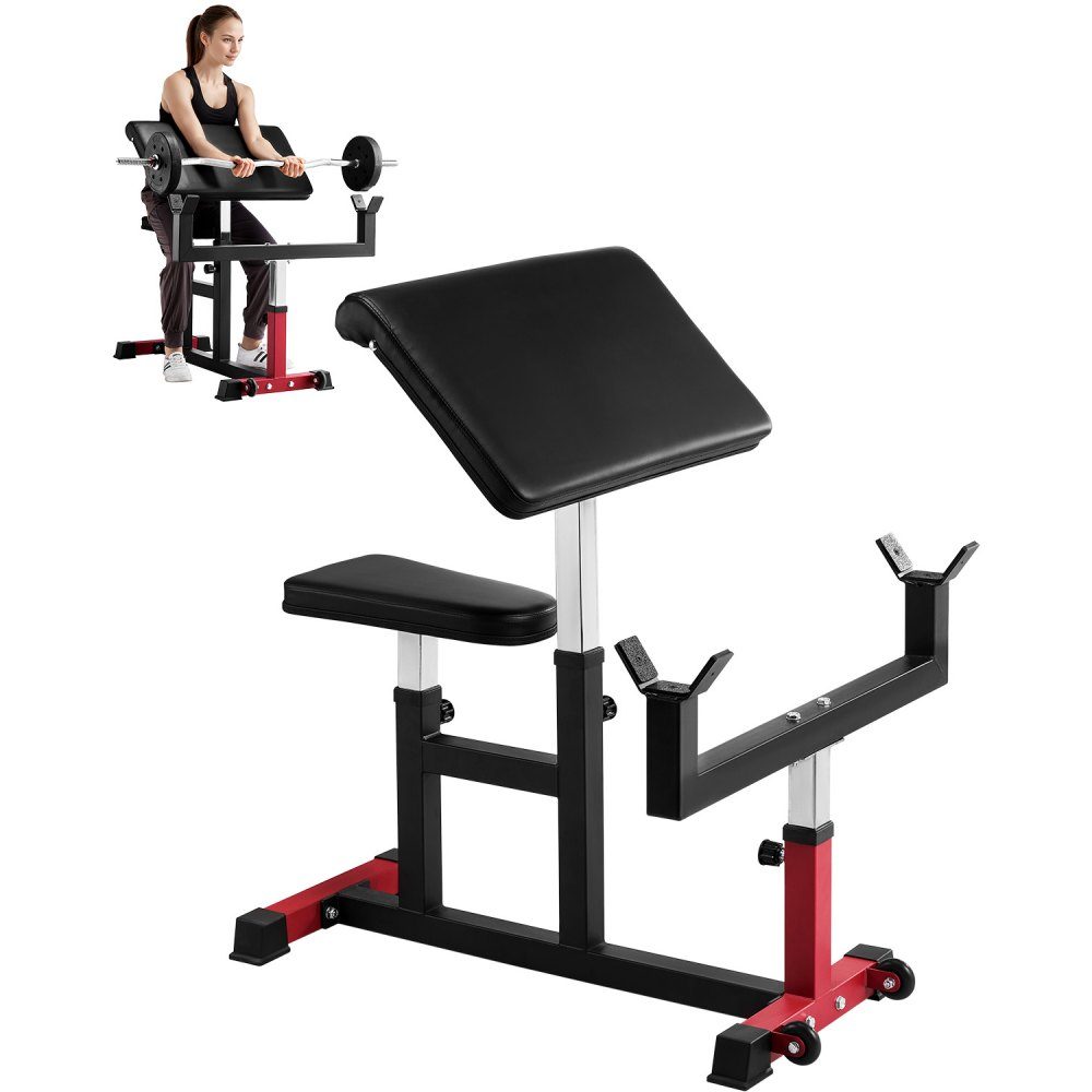 Preacher Curl Bench Biceps Machine for Strength Training, (Max Load 200kg), Home Fitness Equipment, Seated Barbell and Dumbbell Biceps Station, Adjustable Weight Benches