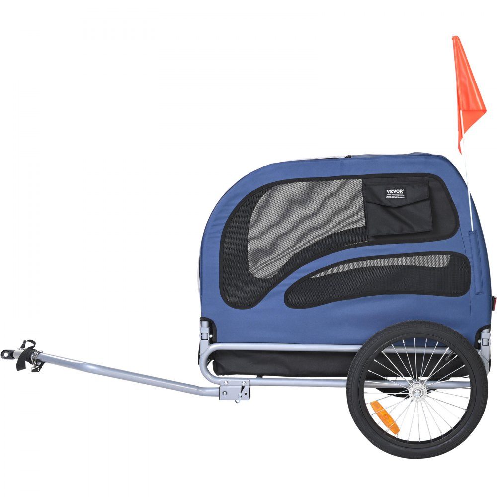 Hondenkar 45 kg Fietskar Koolstofstaal + 600D Oxford Doek + PP Opvouwbaar 1440 x 725 x 845 mm Opgevouwen aanhanger Afmeting 810 x 570 x 195 mm Blauw – Artikelnr. HT-22388