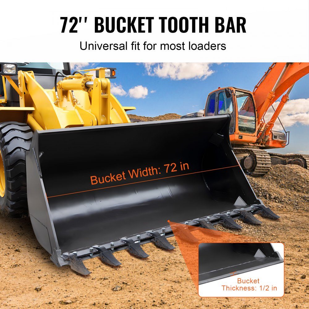 Shovel Stand, 1.8m Heavy Duty Tractor Shovel, 9 Tooth Rail for Loader, Tractor, Skid Steer, 2000kg Load Capacity, Bolt-on Design, for Efficient Soil Excavation and Shovel Protection