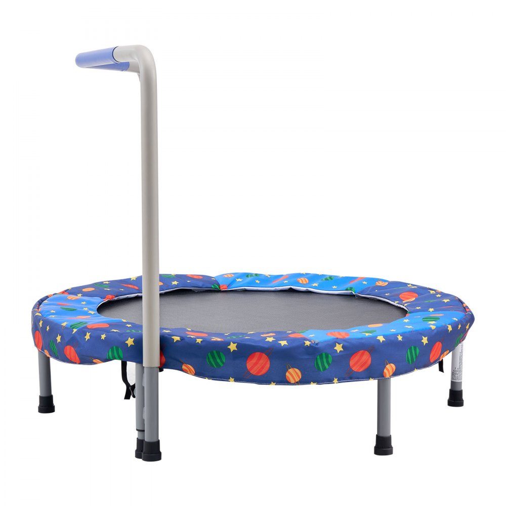 Kindertrampolin, Outdoor-Trampolin, 36 Zoll, faltbares Trampolin mit Griff, Rebounder-Trampolin, Gartentrampolin für Kleinkinder, Geburtstagsgeschenk für Kinder ab 3 Jahren, 100 kg Tragkraft, Blau