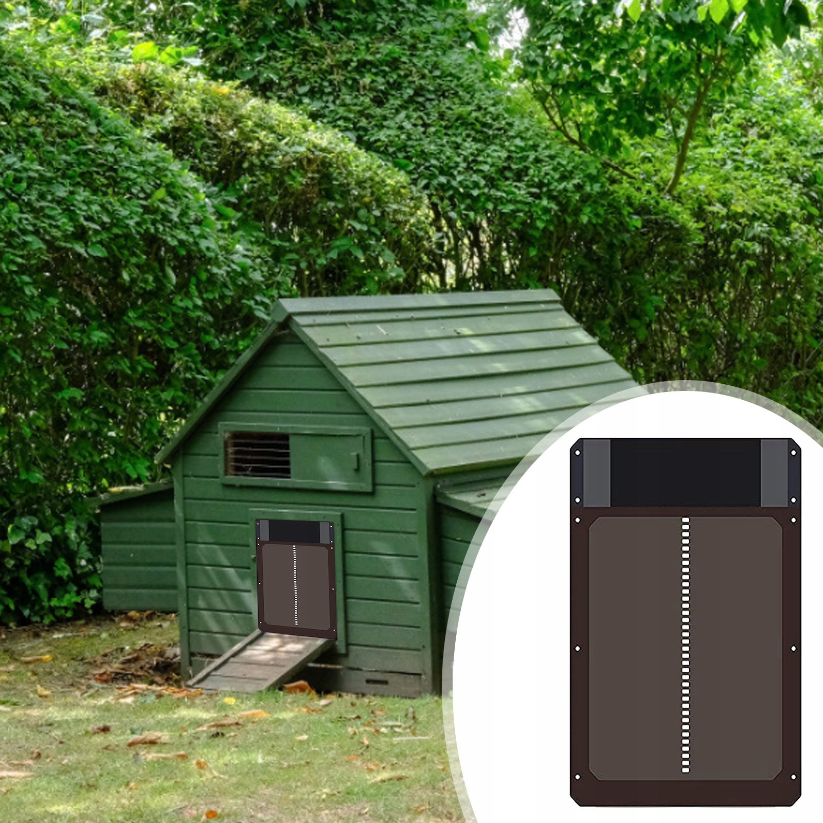 Automatic chicken flap with light sensor, ideal for outdoor/indoor chicken coops
