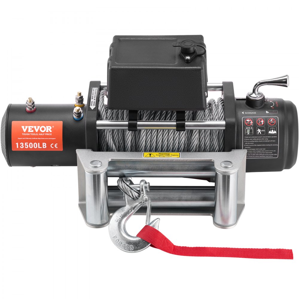 Electric Winch, 13,500lb 12V DC Truck Winch with Φ3/8" x 80ft Steel Cable Pulley Guide, Wireless and Wired Remote Control, IP55 Waterproof for Towing SUVs, Jeeps, Trucks, Trailers and Boats Electric Winch, 13,500lb 12V DC Truck Winch with Φ3/8" x 80ft Steel Cable Pulley Guide, Wireless and Wired Remote Control, IP55 Waterproof for Towing SUVs, Jeeps, Trucks, Trailers and Boats