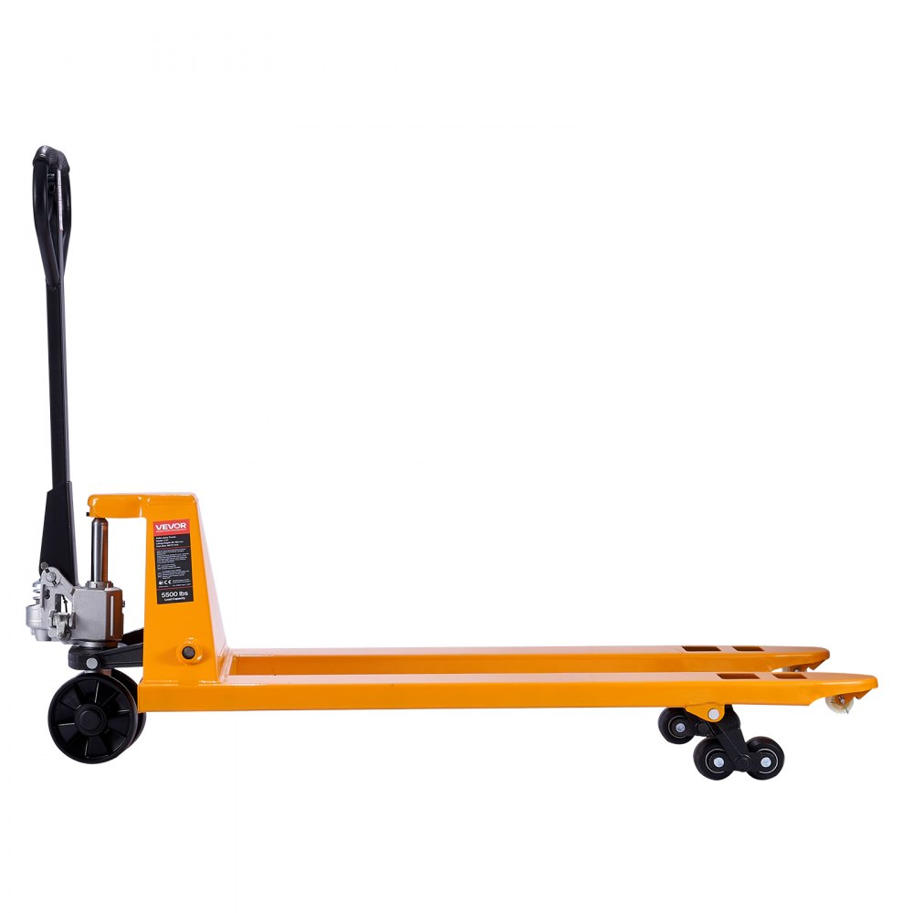 Transpalette, capacité de charge de 2,5 T, transpalette manuel avec fourches de 1220 x 685 mm, transpalette avec hauteur de levage des fourches de 8,5 à 18 cm, transpalette pour usines, entrepôts, supermarchés et chargement de camions