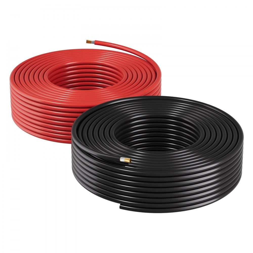 Solar Cable Extension 50ft Black and 50ft Red 10AWG Solar Extension Cable Tinned Copper Cable for Off Grid Photovoltaic Systems in Homes Vehicles RVs Boats IP67