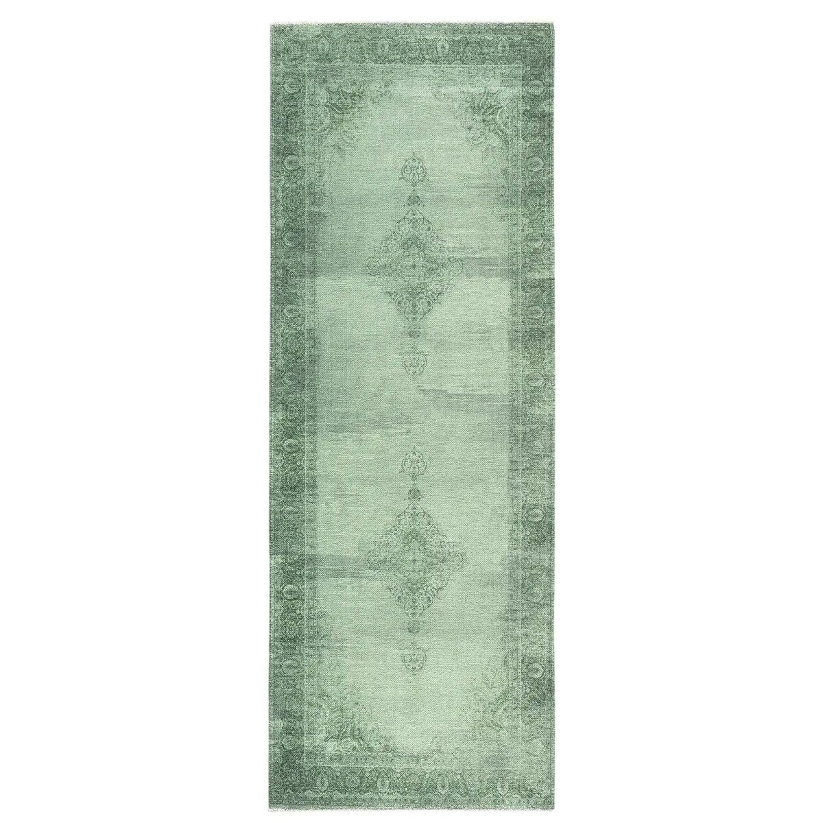 TESSO LIVING MARYLOU tapis design look vintage motif oriental 80 x 195 cm BOHO vert abîmé