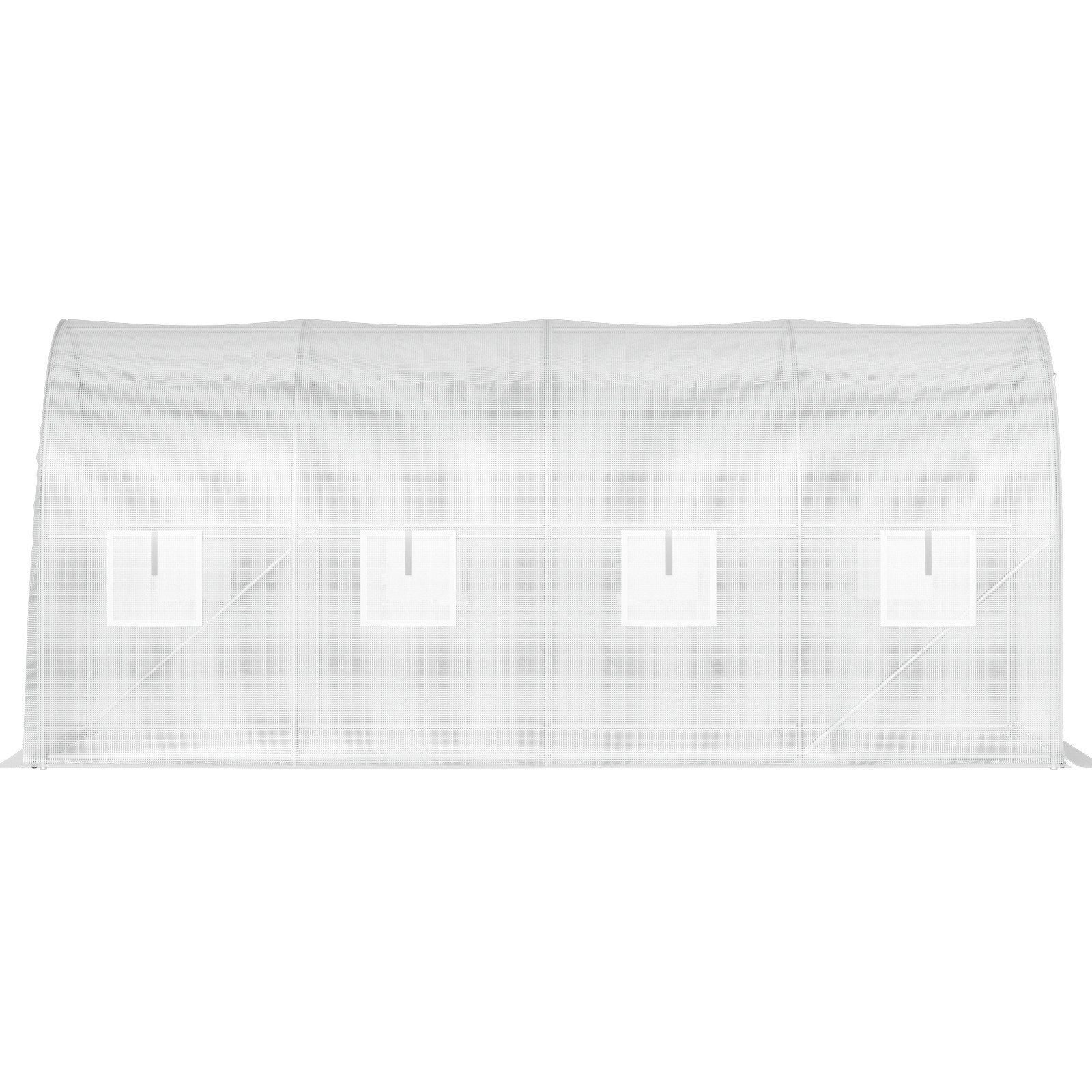 Filmkas 4,6 x 2,1 x 2,1 m kas met gebogen dak Gegalvaniseerd stalen frame PE-afdekking Koud frame kas Waterdicht UV-bestendig Wit Mobiele polytunnel Ideaal voor het kweken van groenten en bloemen